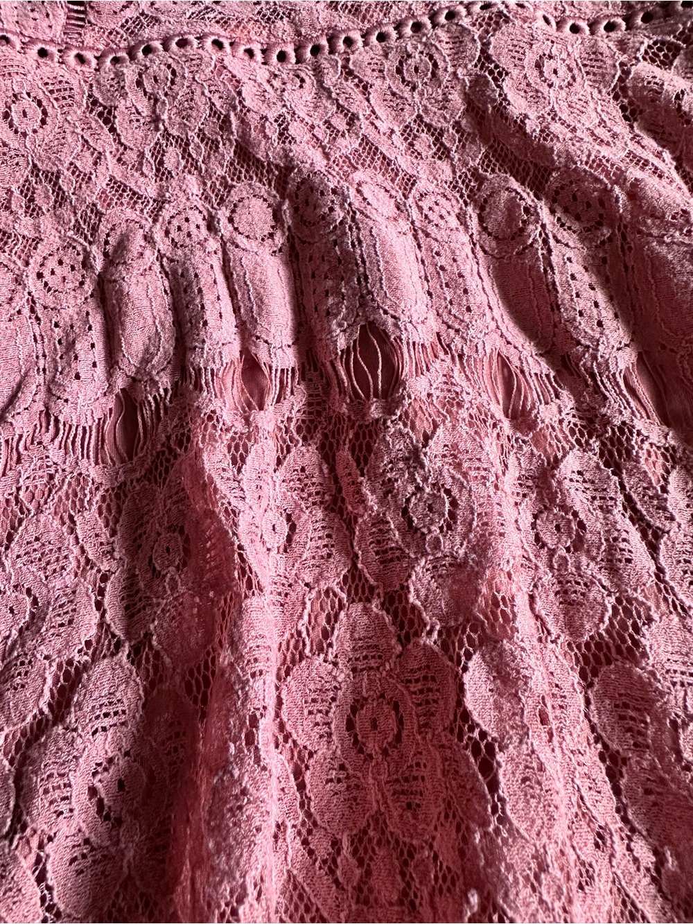 Blu Pepper Dusty Rose Lace Dress Medium Boho Cottagecore Fit Flare - Picture 4 of 4